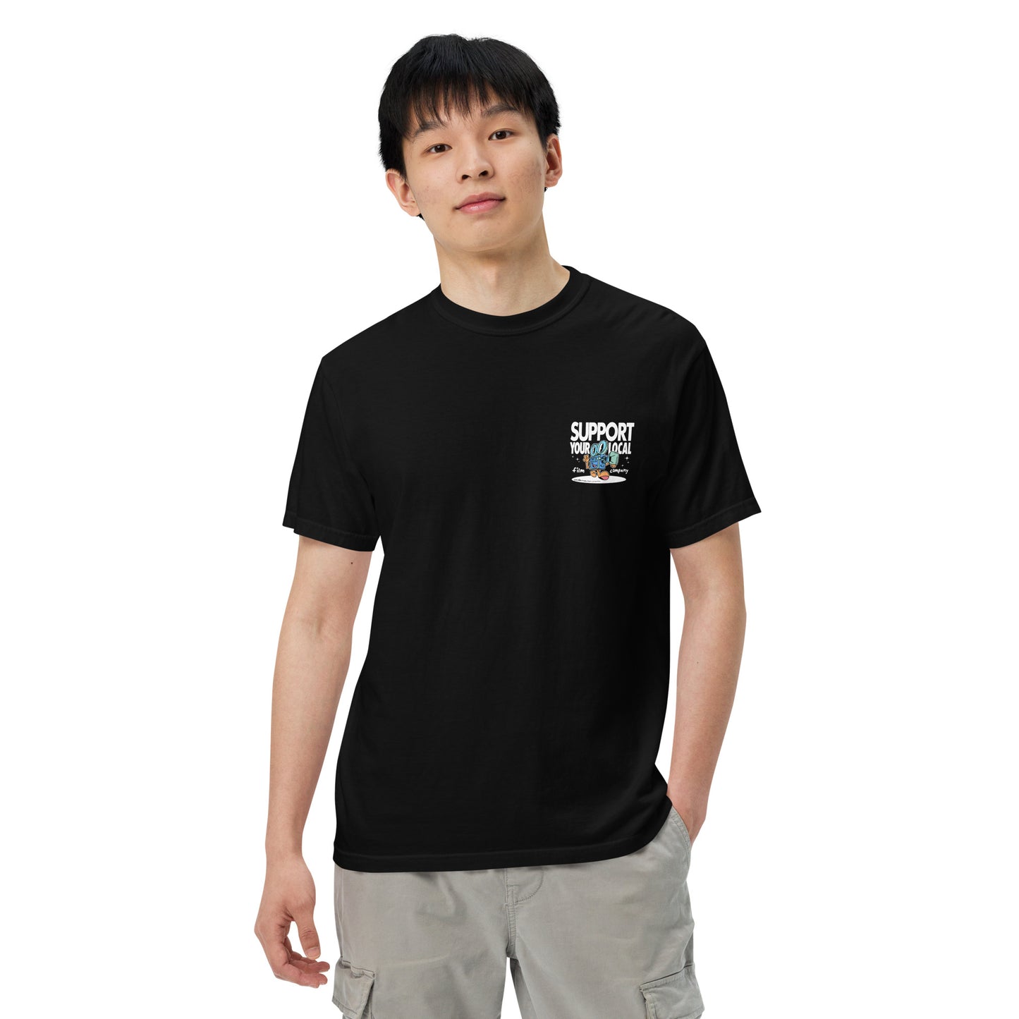 Support Local Film T Shirt but BLACK