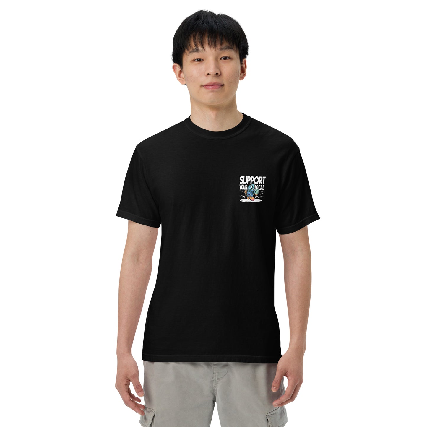 Support Local Film T Shirt but BLACK
